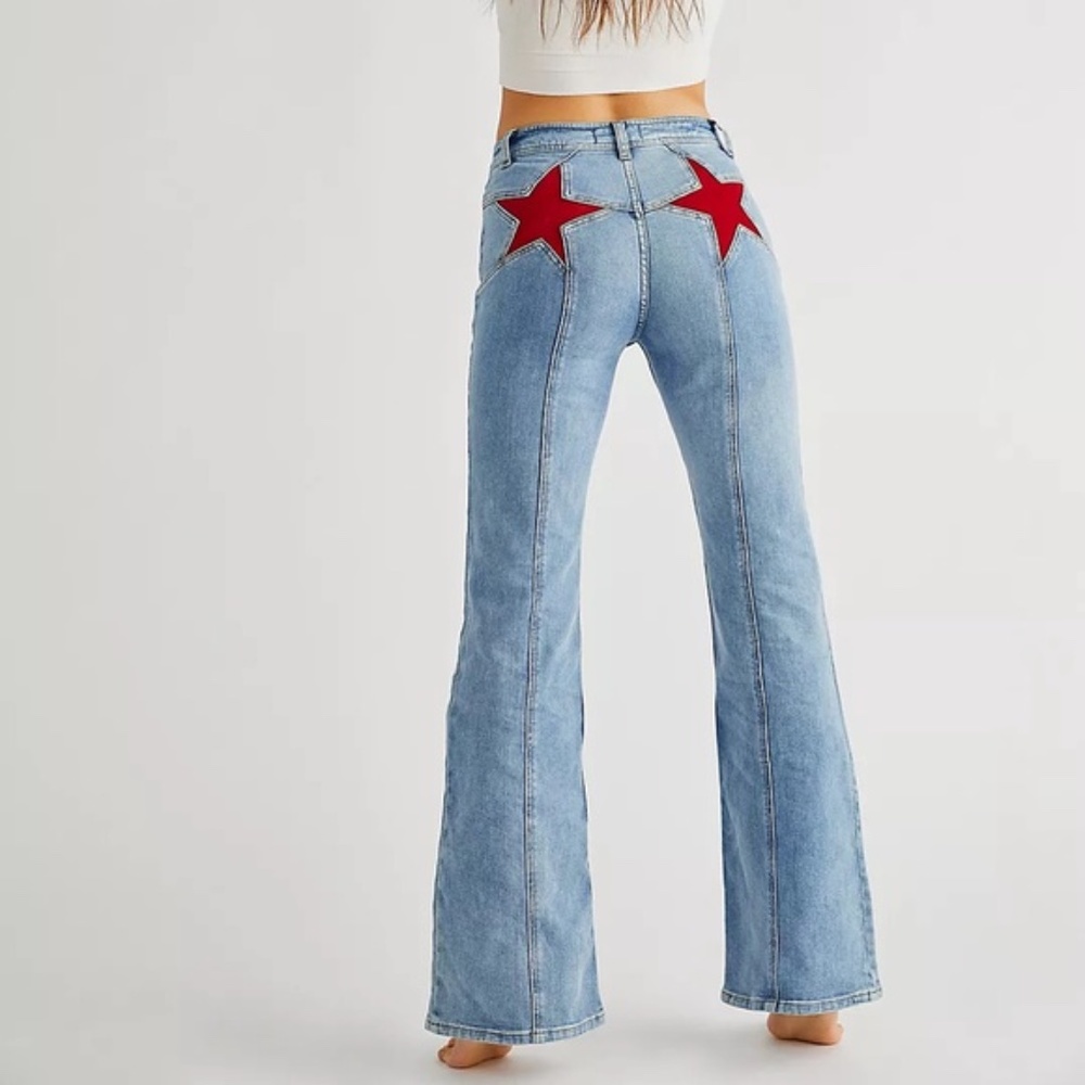 NWT Free People 27 Firecracker Flares Star Jeans